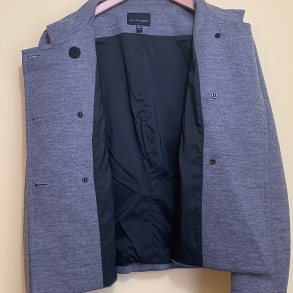 Judith & Charles | Heathered Gray Moto Button Down Lined Jacket Blazer 14 - Picture 15 of 17